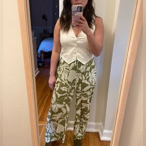 Joie Botanical Print Silk Pants size M